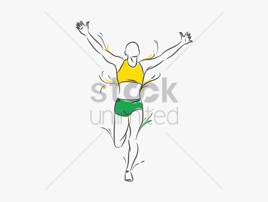 Sprinter Running With Hands Up High Vector Image - Facial Wash Cartoon Tube, Transparent Clipart
