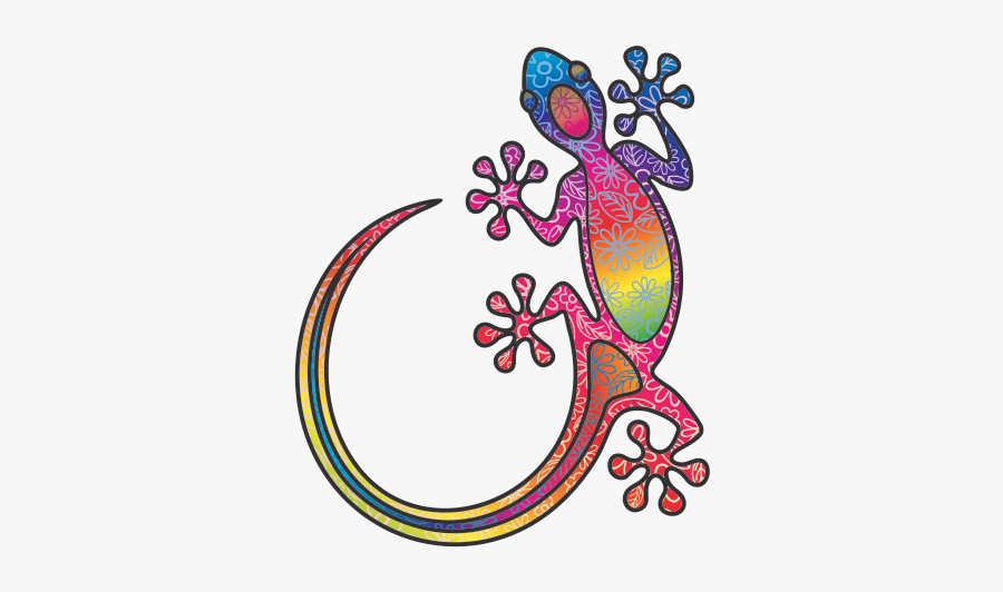 Colorful Clipart Gecko - Colorful Clipart Lizard, Transparent Clipart