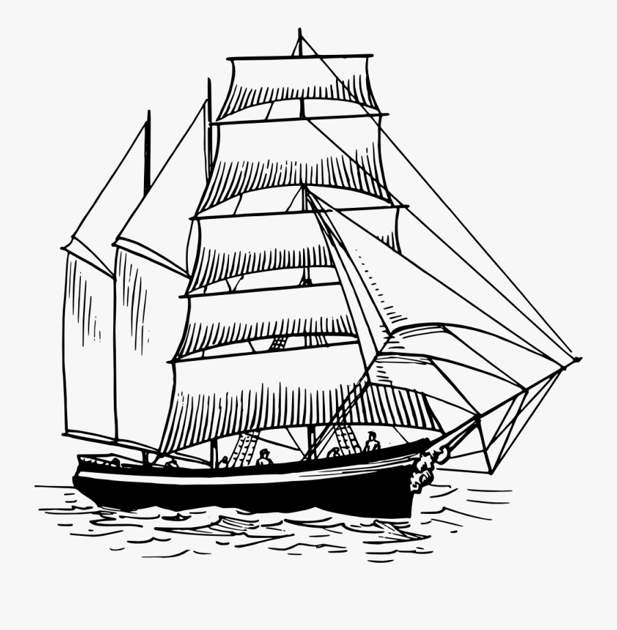 Yacht Black And White Clipart, Transparent Clipart