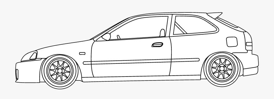 Clip Art Hatchback Drawing - Honda Civic Hatchback Drawing, Transparent Clipart