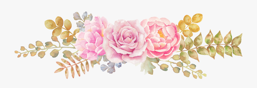 Transparent Flower Header Clipart - Painted Watercolor Composition Of Flowers, Transparent Clipart