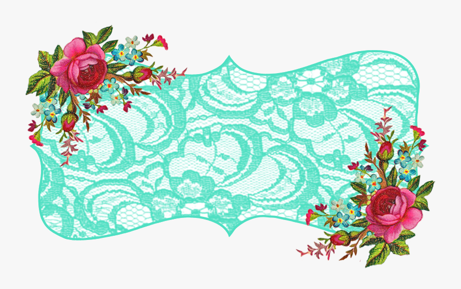 Vintage Floral Art Banner, Transparent Clipart