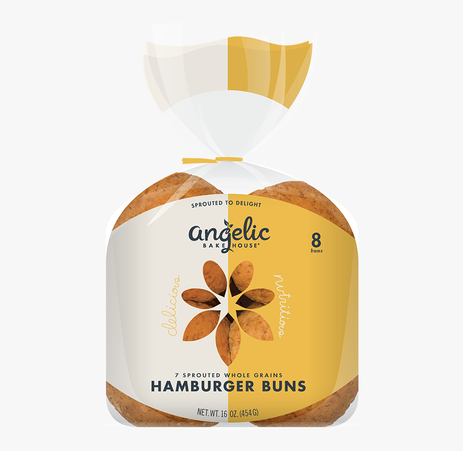 Sprouted Whole Grain Hamburger - Sprouted Hamburger Buns, Transparent Clipart