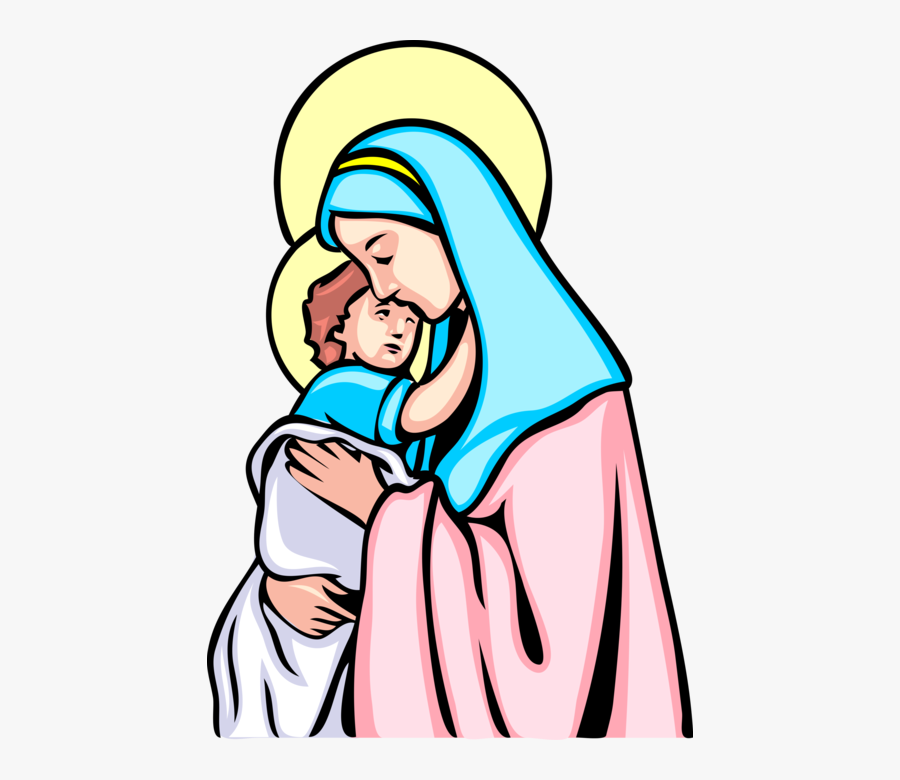 Transparent Virgin Mary Png - Mother Mary Drawing Easy, Transparent Clipart