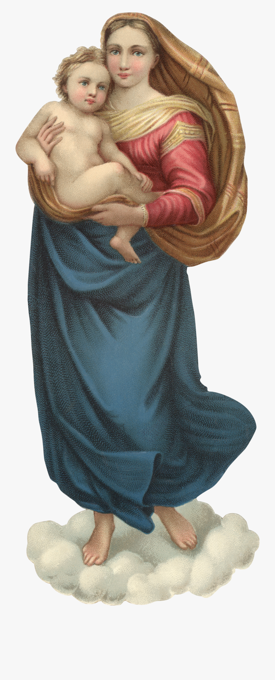 Postcard After Sistine Madonna, Transparent Clipart