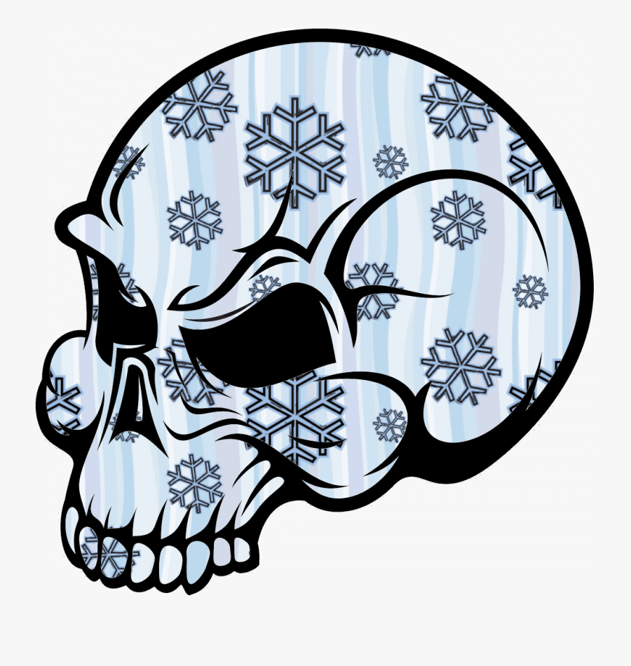Skull Snow Image - Coloring Pages Skulls Flames, Transparent Clipart