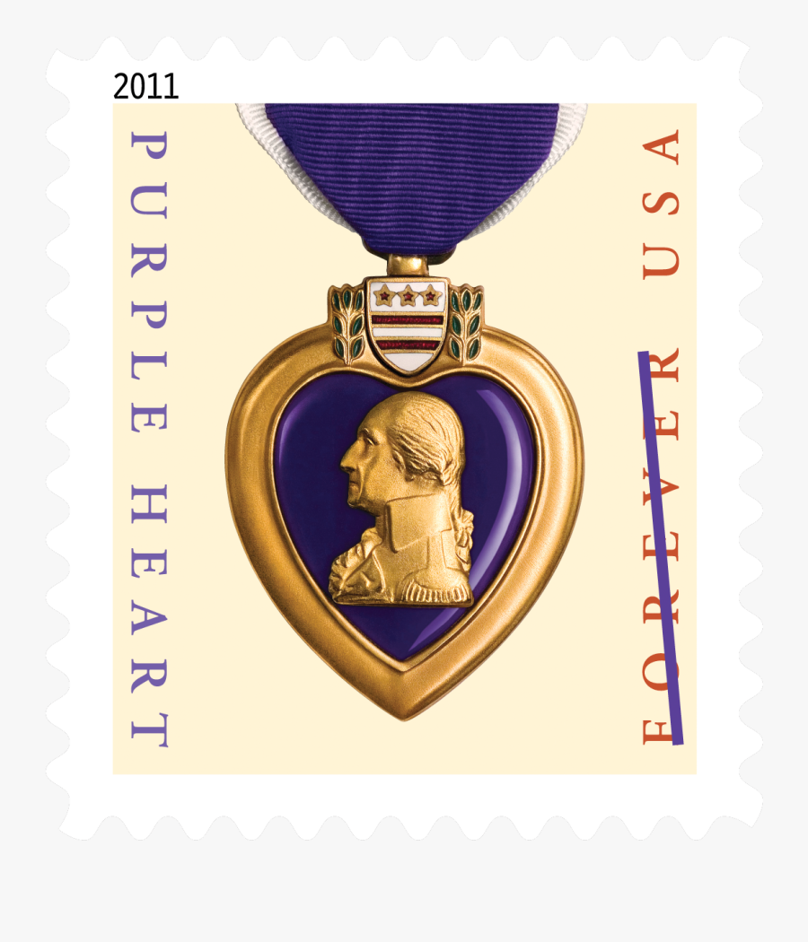 New Purple Heart Stamp, Transparent Clipart