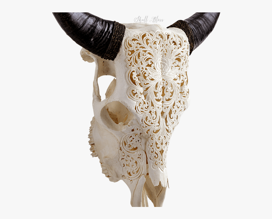 Carved Cow Skull // Xl Horns - Mask, Transparent Clipart