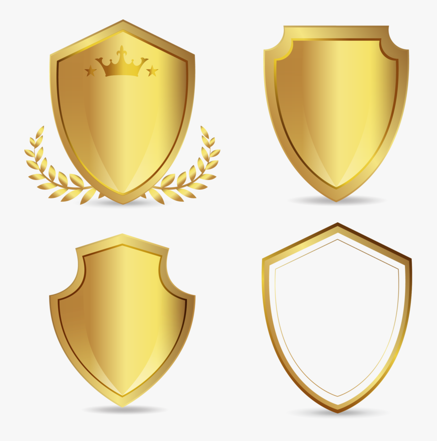Transparent Shield Clipart Vector Free - Gold Shield Png, Transparent Clipart