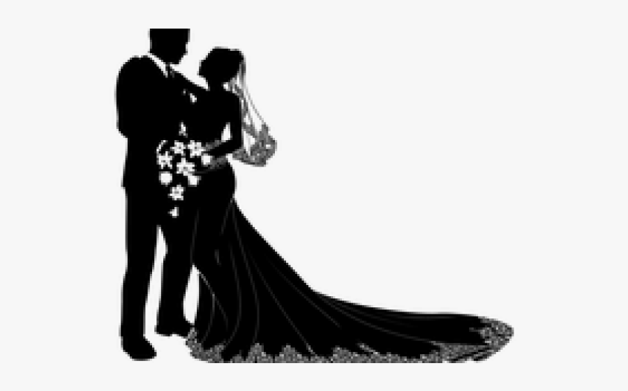 Wedding Couple Silhouette Png, Transparent Clipart