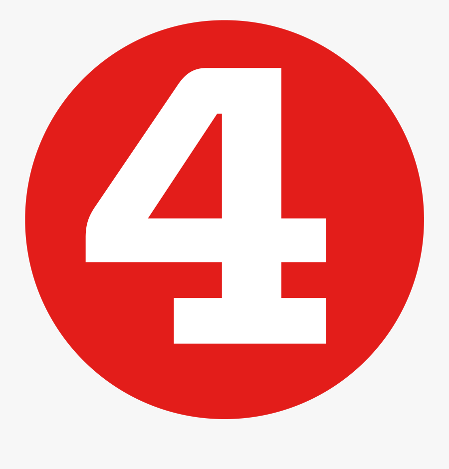 Number 4 In Red Circle Transparent, Transparent Clipart