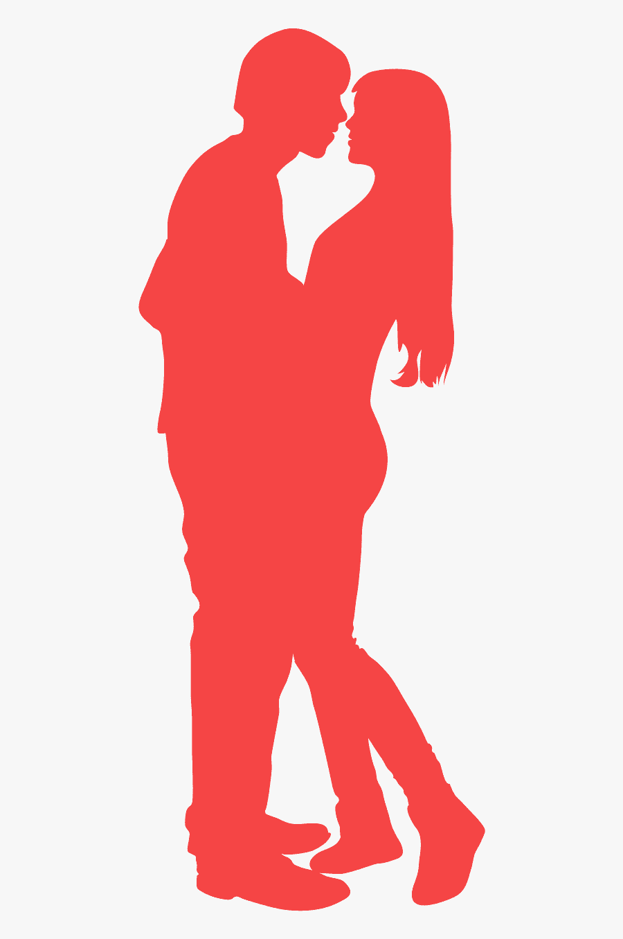 Silueta De Pareja Abrazandose, Transparent Clipart