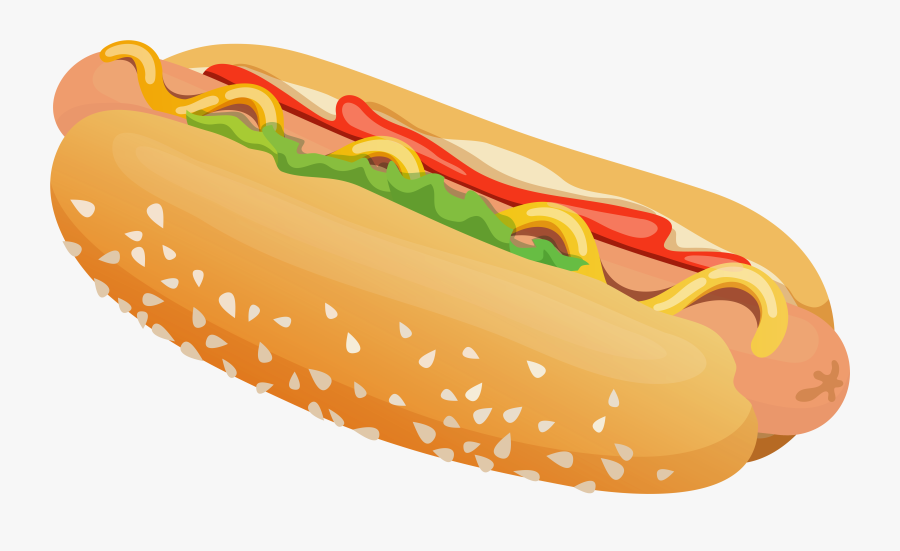 Hot Dog Clipart Fast Food - Transparent Background Hot Dog Clipart, Transparent Clipart