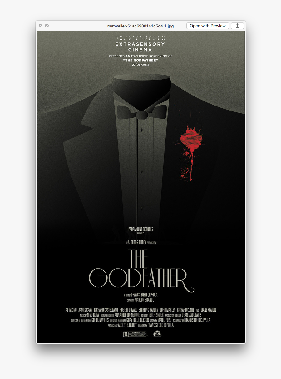 Clip Art The Godfather Mat Weller - Godfather Poster, Transparent Clipart