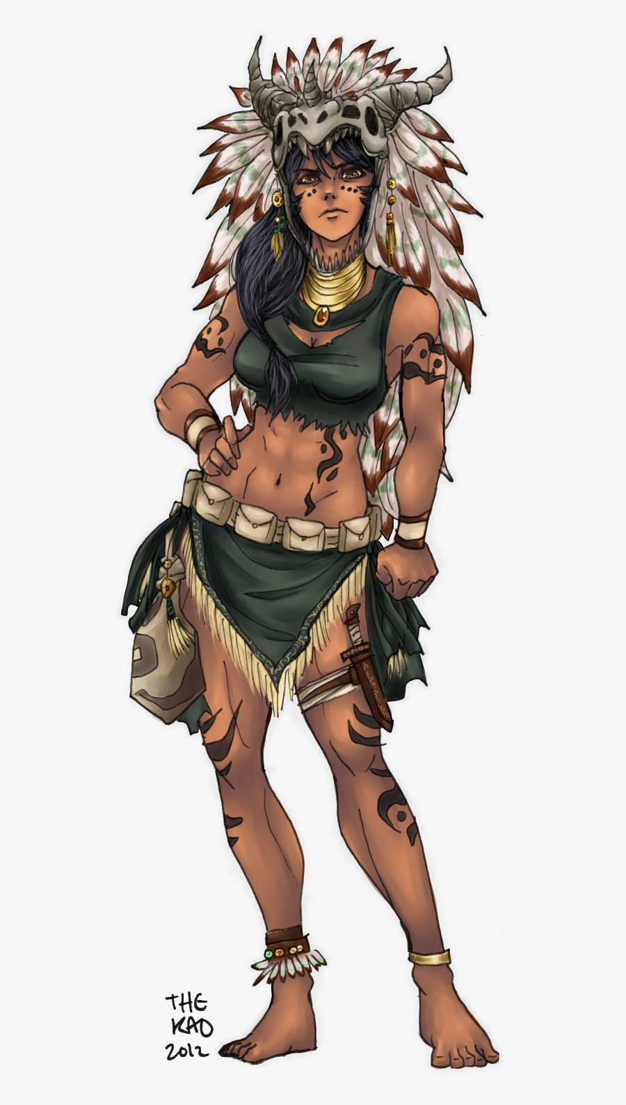 Clip Art Female Aztec Warrior - D&d Human Female Druid, Transparent Clipart