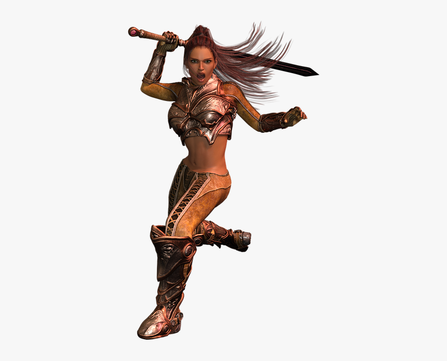Woman Fighter Amazone - Fantasy Woman Fighter, Transparent Clipart