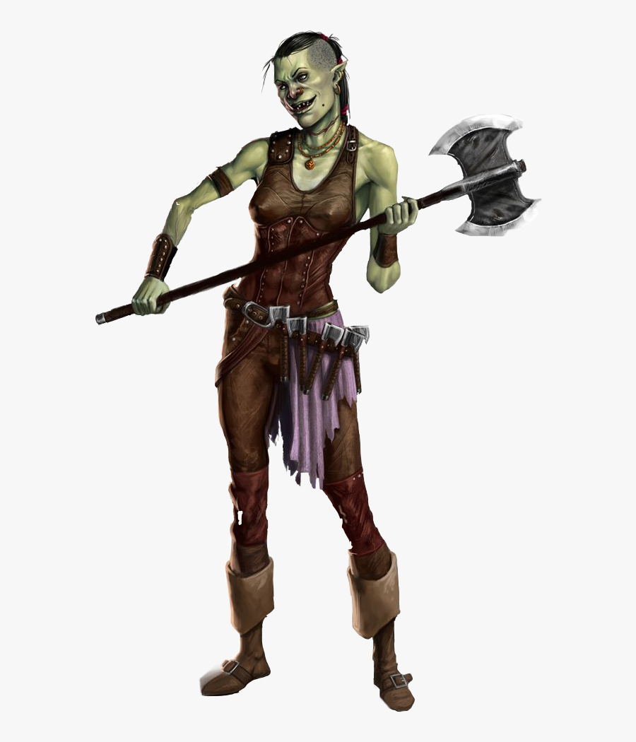#female #warrior #goblin #sticker #interesting #travel - Pathfinder Cut Throat Grok, Transparent Clipart