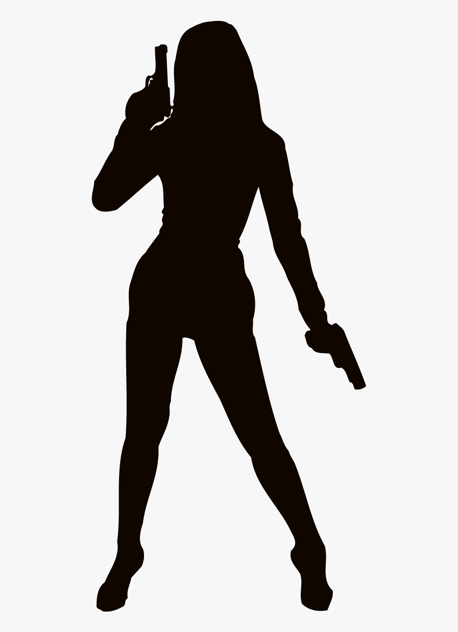 Firearm Woman Weapon Silhouette Clip Art - Gun Girl Silhouette Png, Transparent Clipart