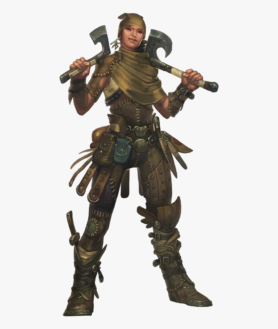 Transparent Female Warrior Png - Dnd Dual Wielding Ranger, Transparent Clipart