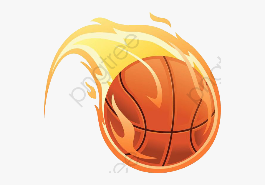 Basketball Flame - Transparent Background Basketball On Fire, Transparent Clipart