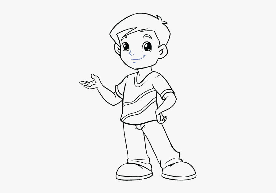 How To Draw Boy - Easy Cartoon Boy Drawing, Transparent Clipart