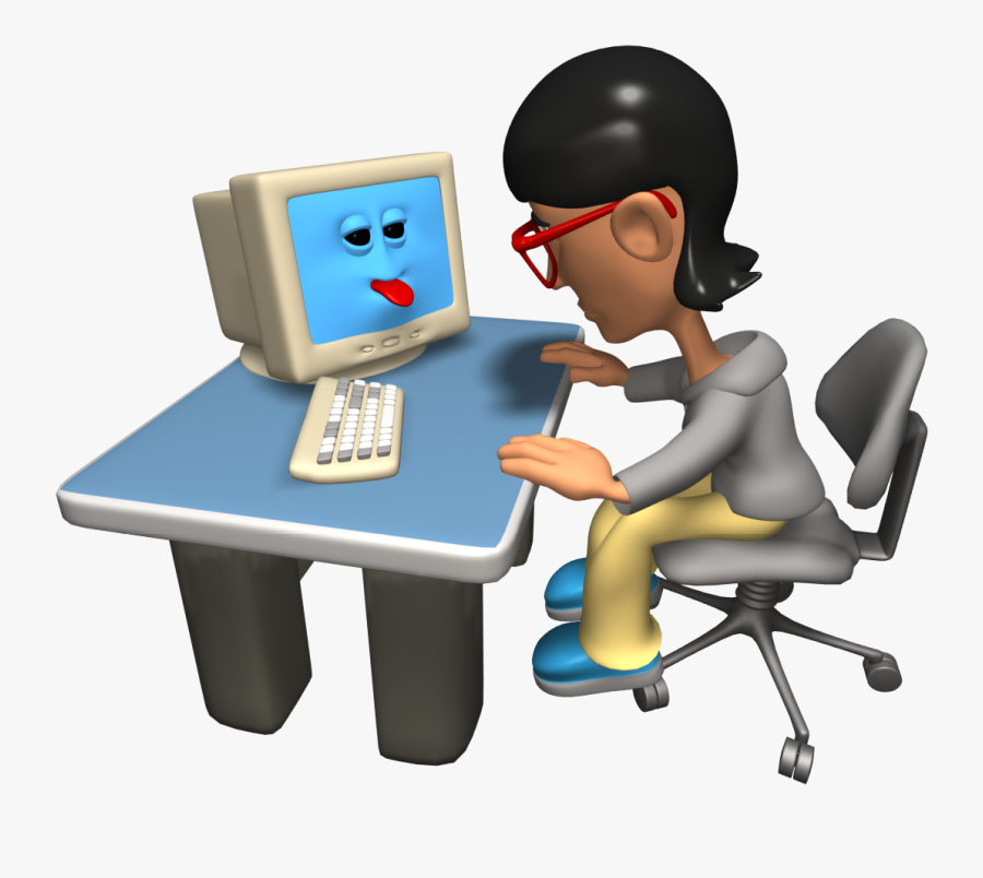 Download Work Image Free - Playing On The Computer, Transparent Clipart