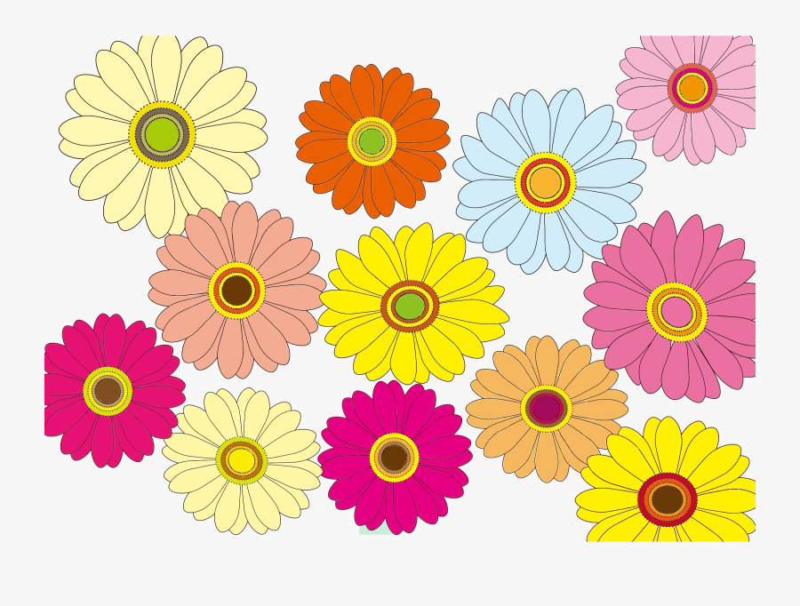 Daisies Clipart Multicolor - Clipart Multicolor Flowers Png, Transparent Clipart
