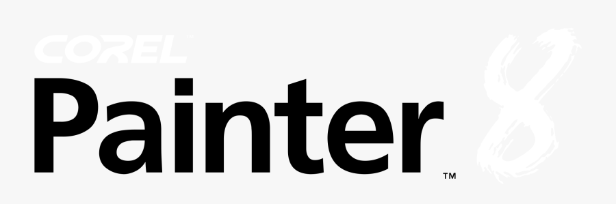 Corel Painter 8 Logo Black And White - Corel Painter, Transparent Clipart