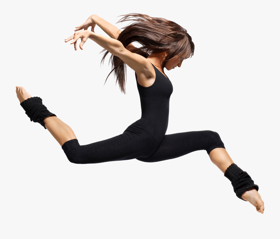 Dancer Side Jump - Dance Photography White Background, Transparent Clipart