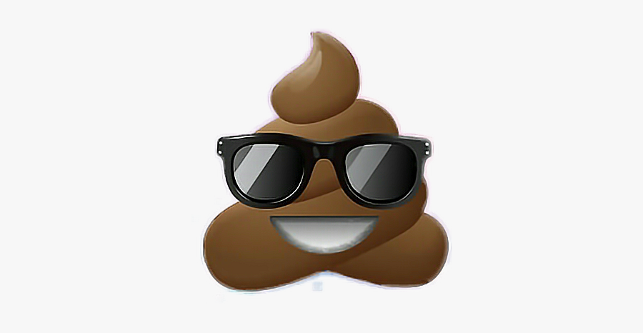 #poo #omg #cool #sunglasses - Poop Emoji With Shades, Transparent Clipart