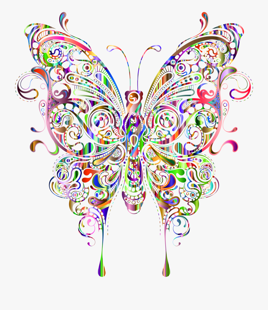 Abstract Butterfly Ii Prismatic - Art Abstract Design Butterfly, Transparent Clipart