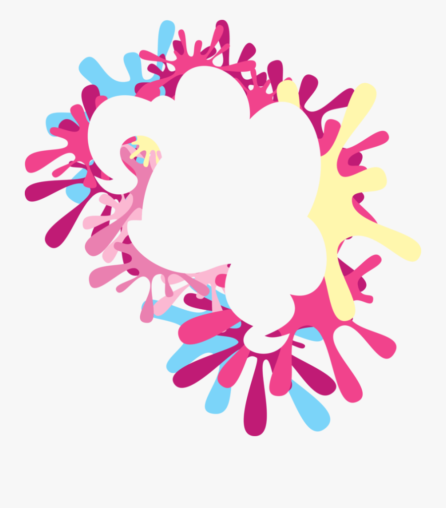Rainbow Ink Splatter Clipart - Pink Paint Style Png, Transparent Clipart