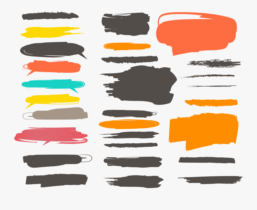 Ink Color Marks Transprent - Paint Brush Vector Free Png, Transparent Clipart