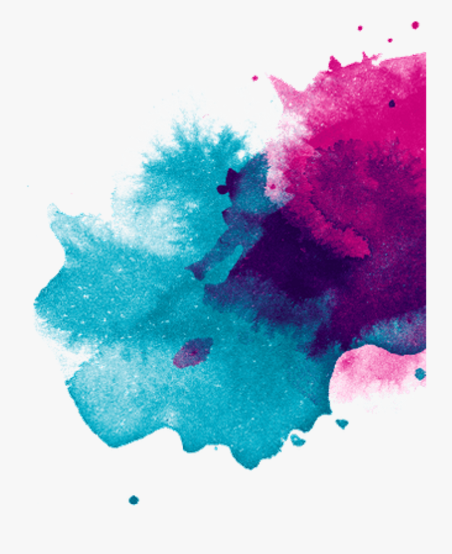 Blue Pink Watercolor Color - Transparent Paint Splash Png, Transparent Clipart