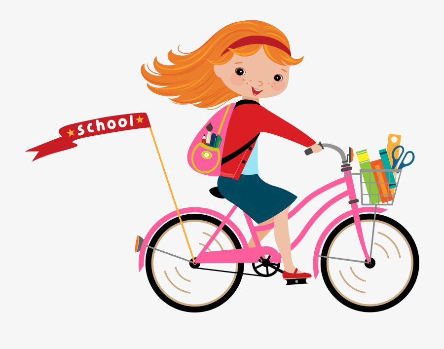 Cycling Clipart Lady Cycling - Girl Riding Bike Clipart, Transparent Clipart