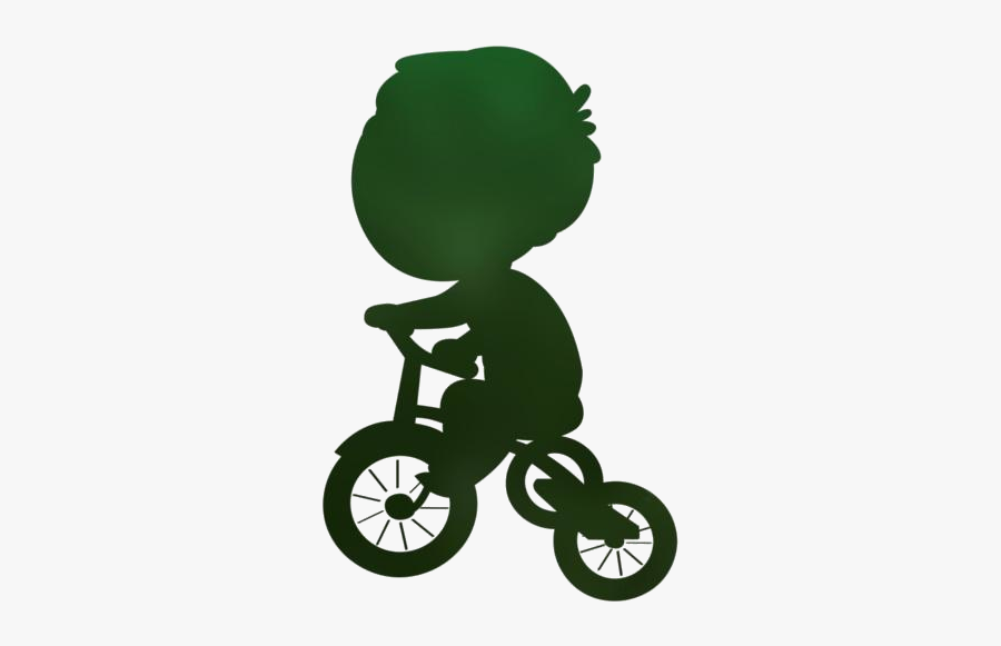 Transparent Kid Riding Bicycle Silhouette, Clip Art, Transparent Clipart
