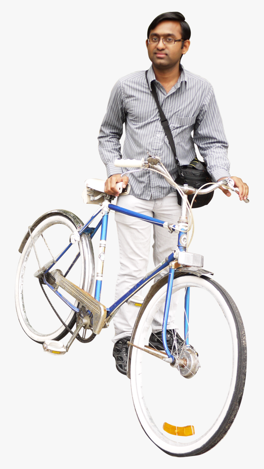 Riding Bicycle Four - Person With Bike Png, Transparent Clipart
