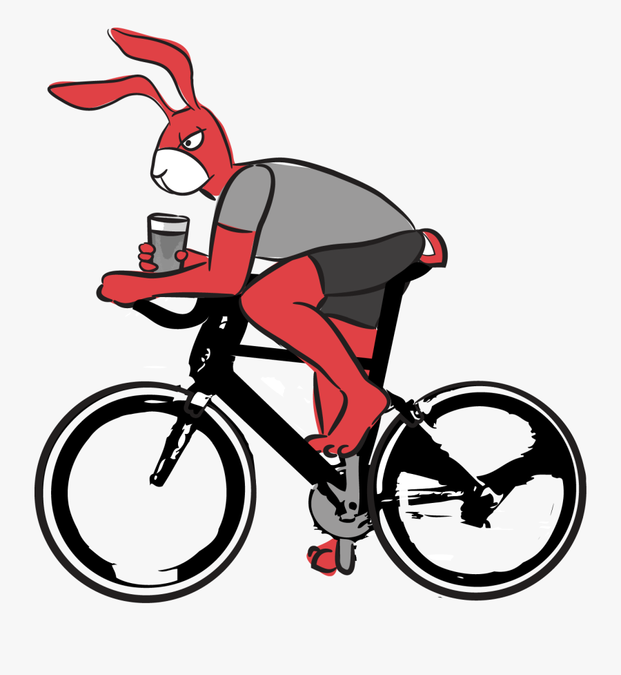 Missmix - Rabbit Riding A Bike, Transparent Clipart