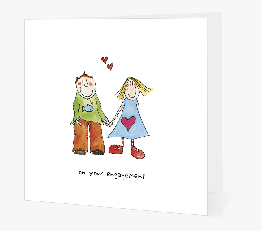 Cute Couple Holding Hands - Cartoon, Transparent Clipart