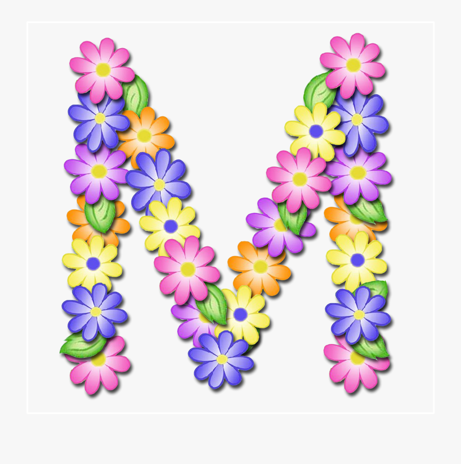 Pastel Flowers Letters - Letras De Flores Png, Transparent Clipart