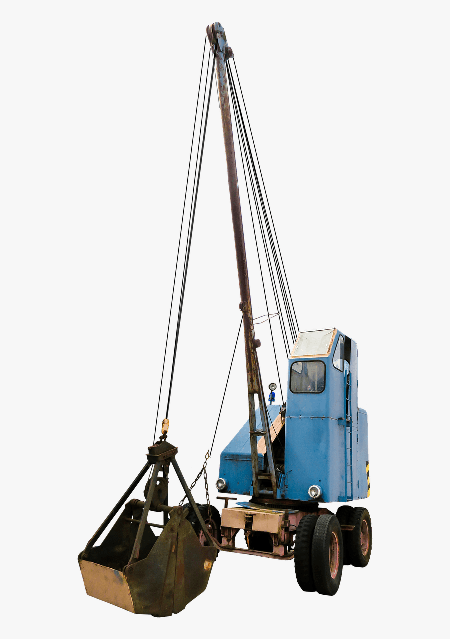 Crane Blue - Excavator, Transparent Clipart