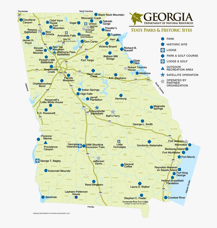 Transparent Canyon Clipart - State Resource Map Of Georgia, Transparent Clipart