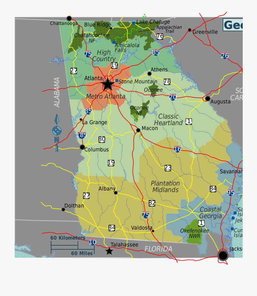 Clip Art Georgia State Map Images - Map, Transparent Clipart