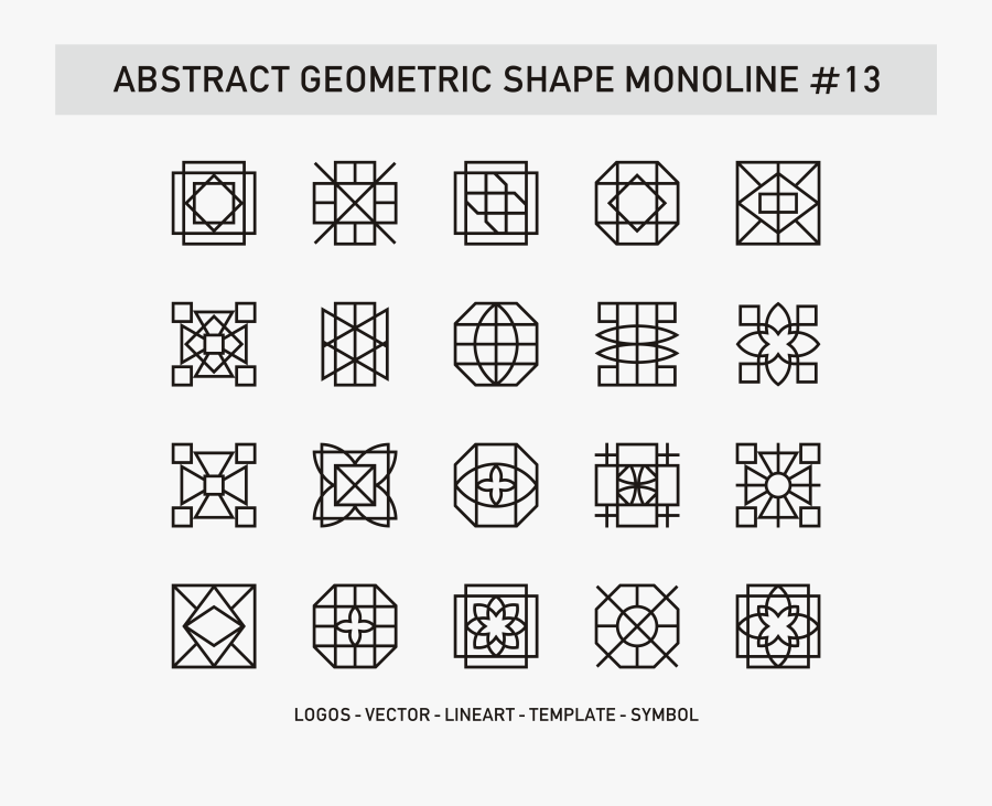 Abstract Geometric Shape Monoline-13 - Vector Graphics, Transparent Clipart