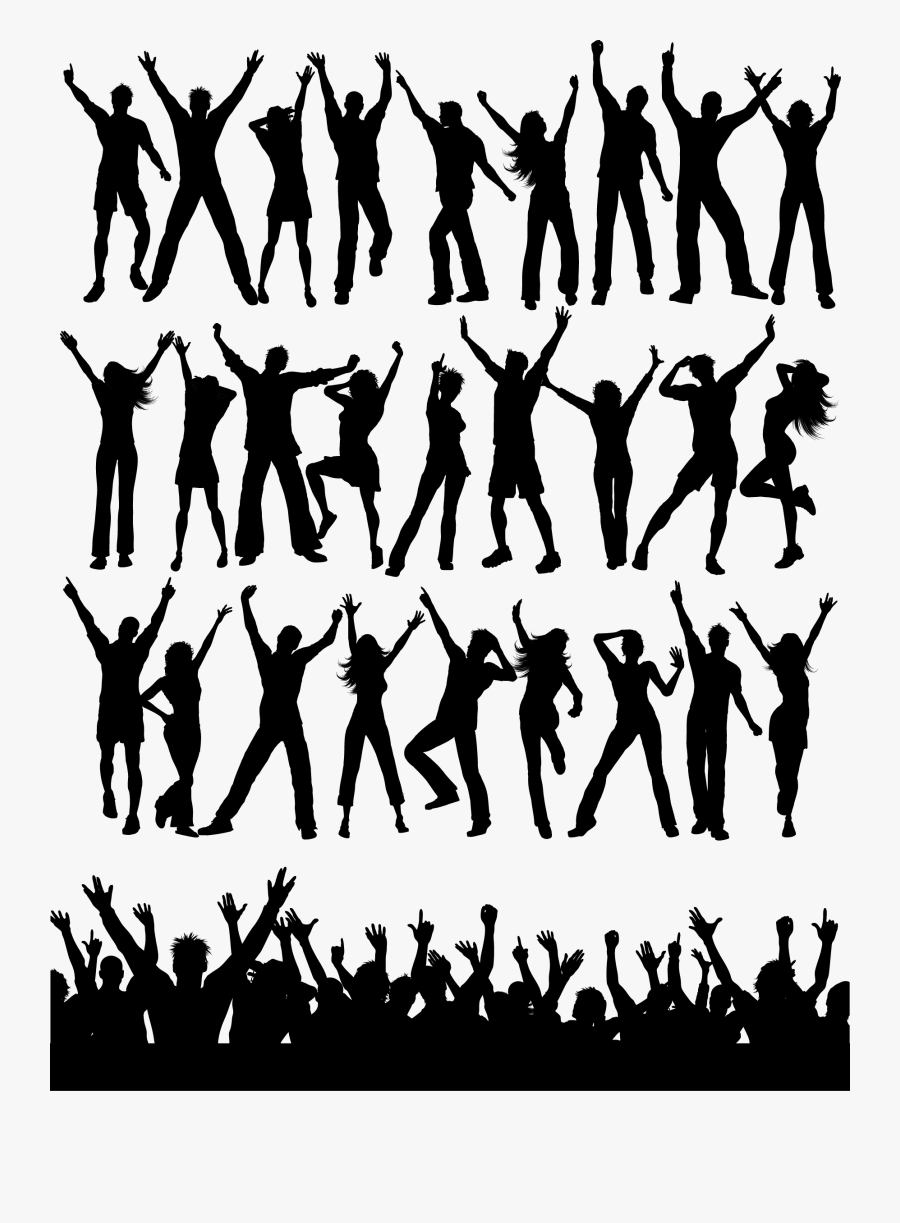 Party People Silhouettes, Transparent Clipart