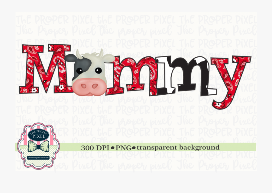 Watercolor Mommy Cow Birthday Two, Black Cow Example - Cow Two Design, Transparent Clipart