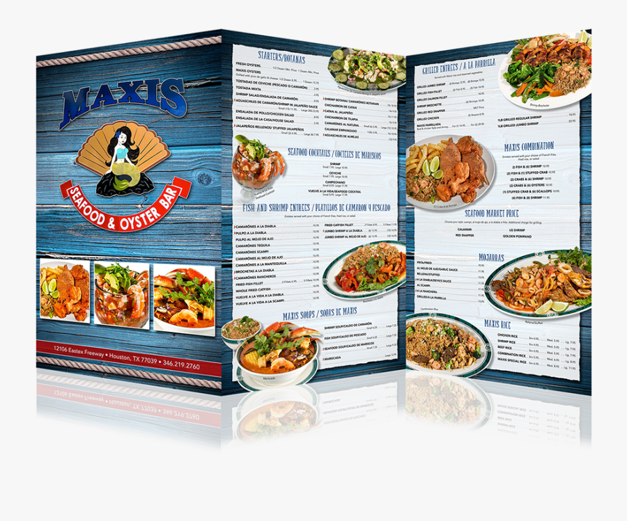 Transparent Ensalada Clipart - Maxis Seafood Menu, Transparent Clipart