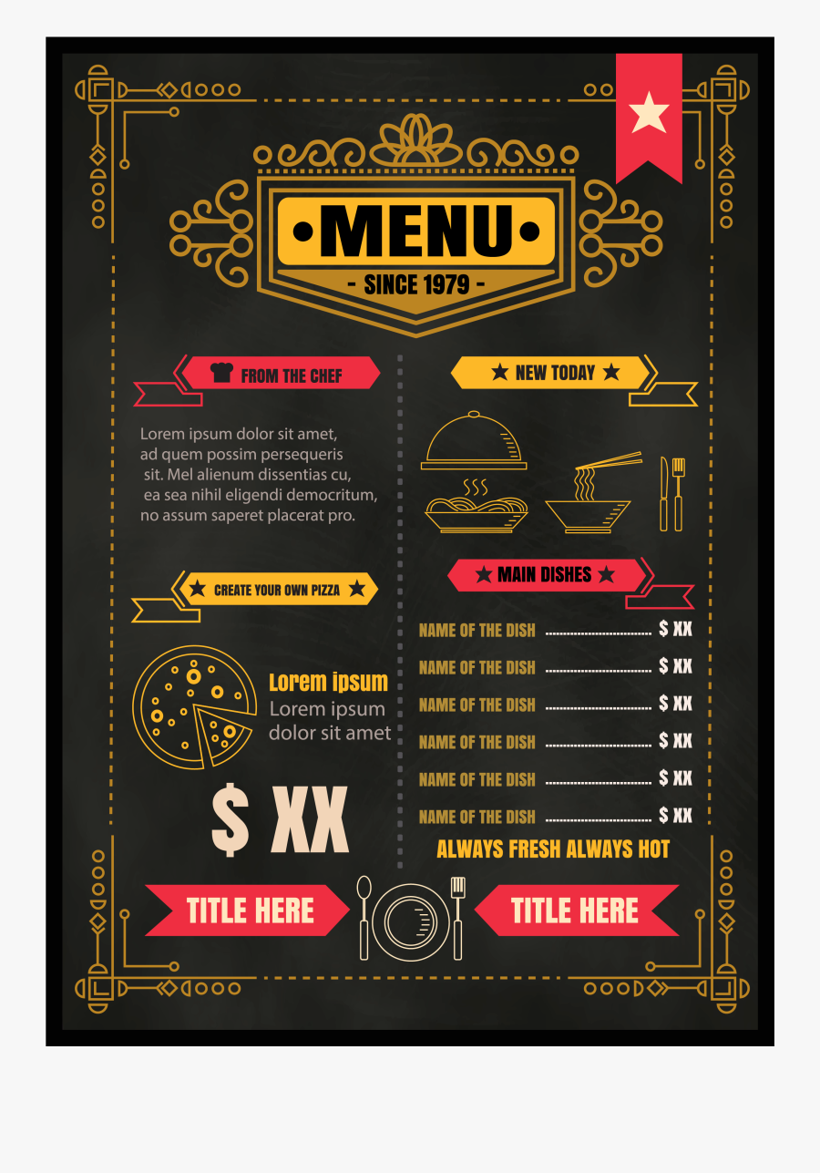 Brochure Vector Food - Restaurant Chef Png Vector, Transparent Clipart