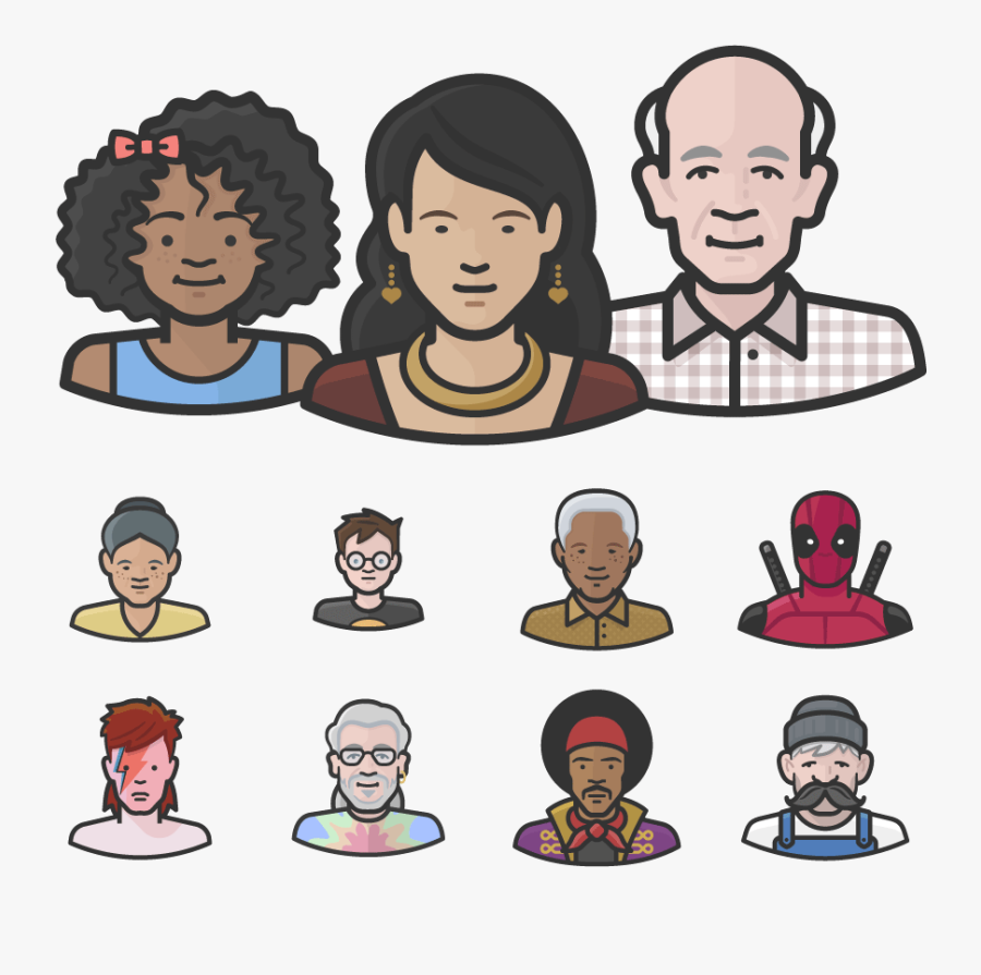 Vector Avatars Diversity - Cartoon, Transparent Clipart