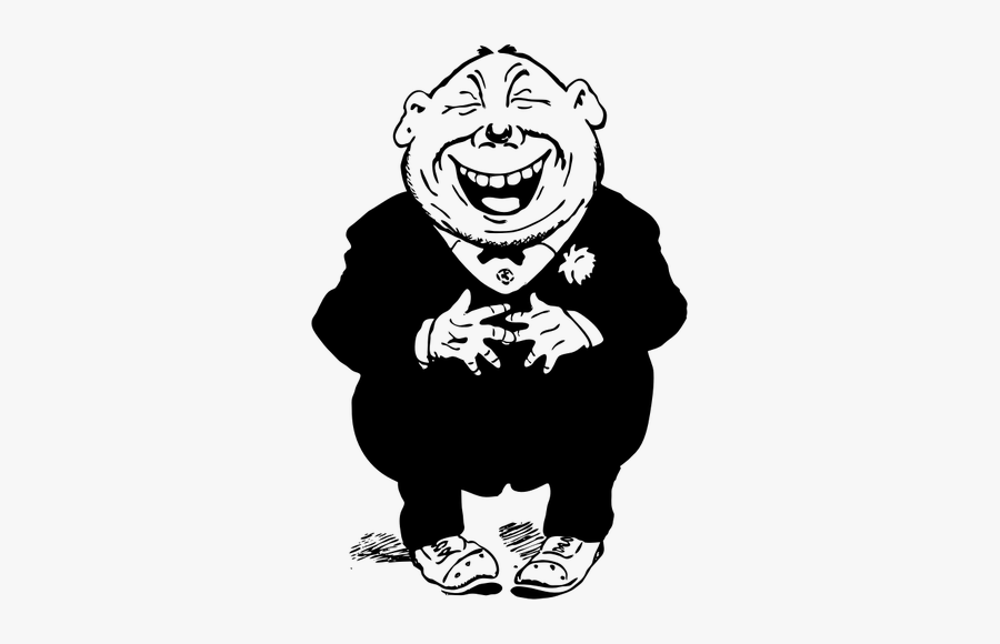 Vector Drawing Of Fat Man Laughing - Man Laughing Clip Art, Transparent Clipart
